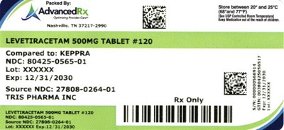 Levetiracetam 500mg #120 (Levetiracetam 500mg Tablet 80425 0565 01)
